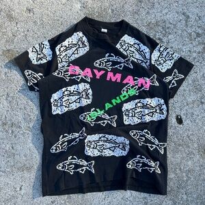 90s vintage Cayman Islands Graphic AOP single stitch  T-Shirt